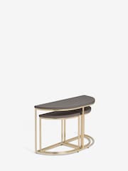 Black Evie Oak Effect Nest of 3 Tables - Image 3 of 8