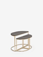 Black Evie Oak Effect Nest of 3 Tables - Image 5 of 8