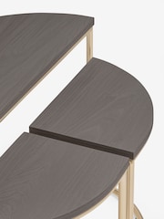 Black Evie Oak Effect Nest of 3 Tables - Image 6 of 8
