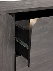 Black Evie Oak Effect Space Saving Large Slim Sideboard - Image 10 of 10
