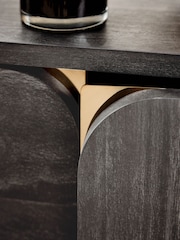 Black Evie Oak Effect Space Saving Large Slim Sideboard - Image 4 of 10