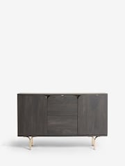 Black Evie Oak Effect Space Saving Large Slim Sideboard - Image 5 of 10