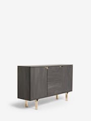 Black Evie Oak Effect Space Saving Large Slim Sideboard - Image 6 of 10