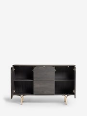 Black Evie Oak Effect Space Saving Large Slim Sideboard - Image 7 of 10