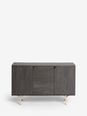 Black Evie Oak Effect Space Saving Large Slim Sideboard - Image 9 of 10