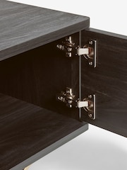 Black Evie Oak Effect Up to 80 inch Slim TV Unit - Image 8 of 12