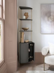 Black Evie Oak Effect Corner Shelf - Image 1 of 7
