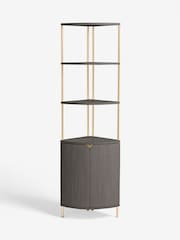 Black Evie Oak Effect Corner Shelf - Image 5 of 7