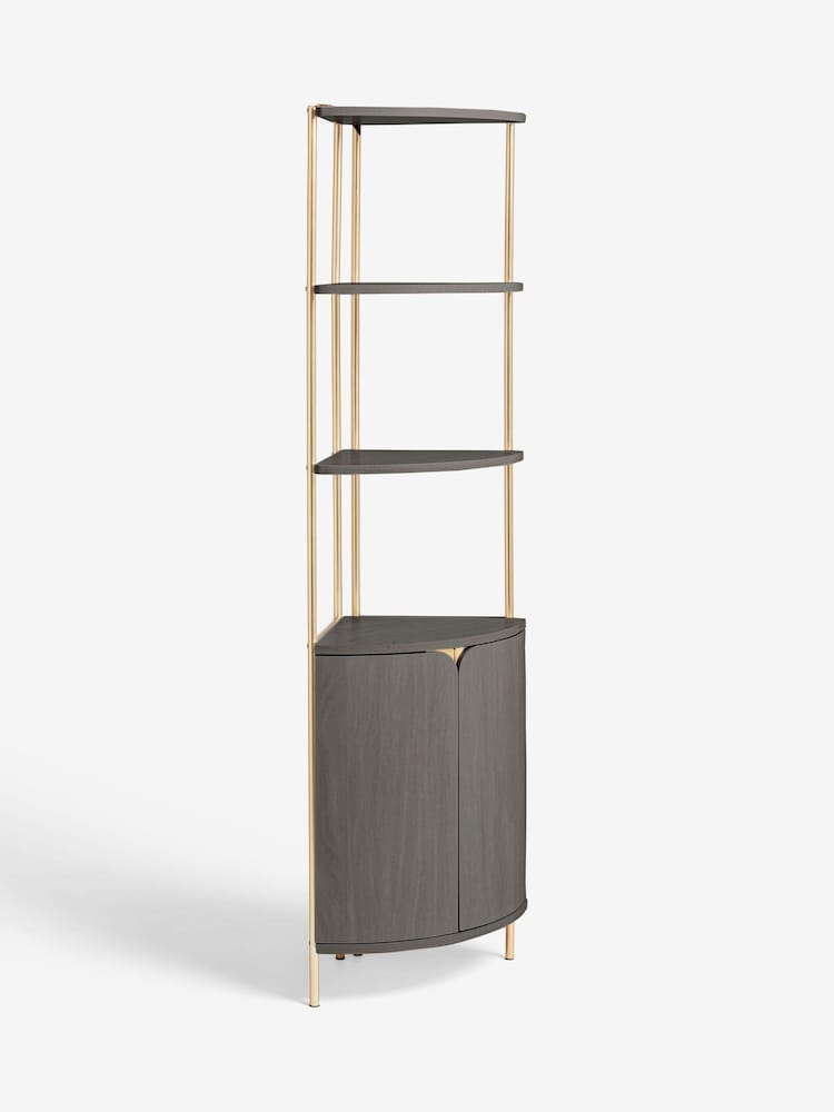 Black Evie Oak Effect Corner Shelf - Image 7 of 7