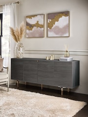 Black Evie Oak Effect Extra Large Sideboard - Image 2 of 10