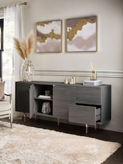 Black Evie Oak Effect Extra Large Sideboard - Image 3 of 10