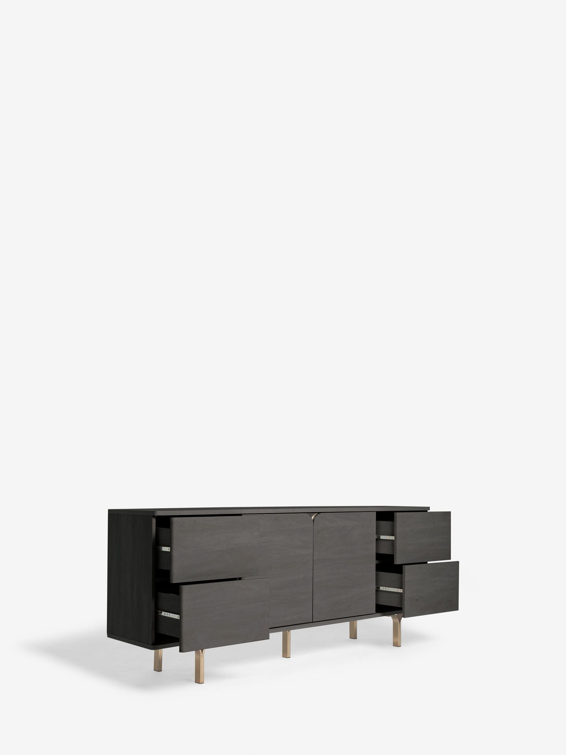 Buy Black Evie Oak Effect Extra Large Sideboard from the Next UK
