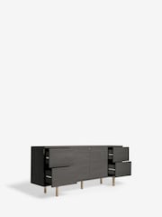 Black Evie Oak Effect Extra Large Sideboard - Image 8 of 10