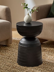 Black Loxley Metal Drum Side Table - Image 1 of 4