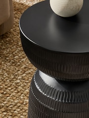Black Loxley Metal Drum Side Table - Image 2 of 4