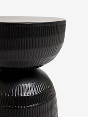 Black Loxley Metal Drum Side Table - Image 4 of 4