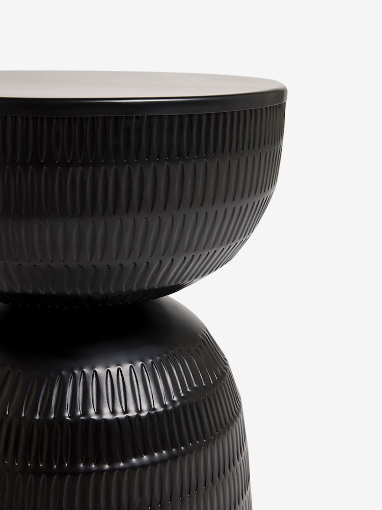 Black Loxley Metal Drum Side Table - Image 4 of 4