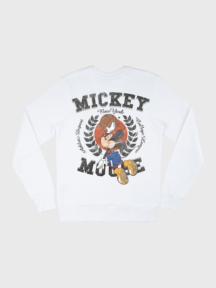 Supacult White Mickey Mouse Basketball Jump Men Sweatshirt - Image 4 of 4