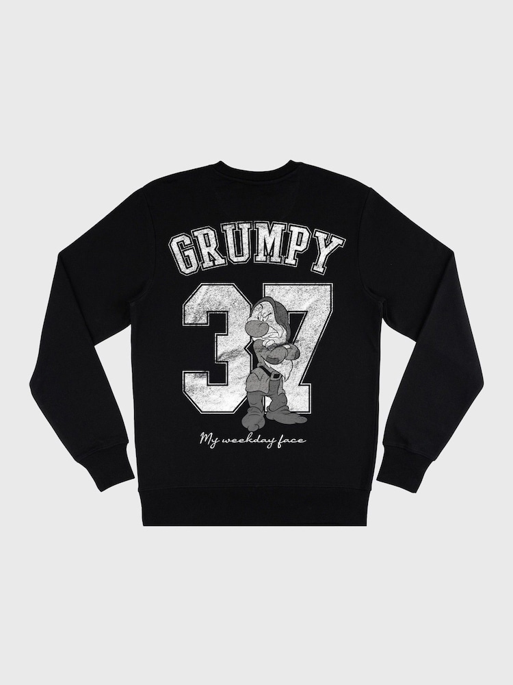 Supacult Black Snow White Grumpy Men Sweatshirt - Image 4 of 4