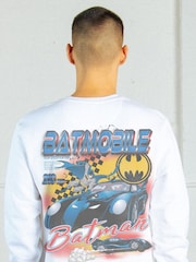 Supacult White Batman Batmobile Men Sweatshirt - Image 2 of 4