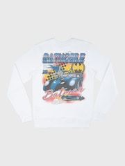 Supacult White Batman Batmobile Men Sweatshirt - Image 4 of 4