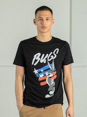 Supacult Black Looney Tunes Bugs Bunny Star Men T-Shirt - Image 1 of 2