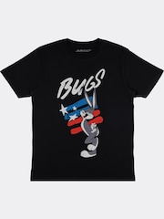 Supacult Black Looney Tunes Bugs Bunny Star Men T-Shirt - Image 2 of 2