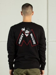 Supacult Black Mickey Mouse Wave Men Sweatshirt - Image 2 of 4