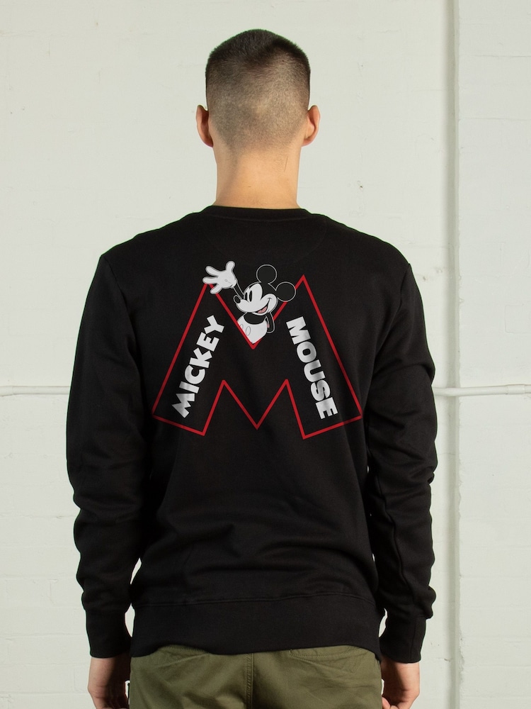 Supacult Black Mickey Mouse Wave Men Sweatshirt - Image 2 of 4