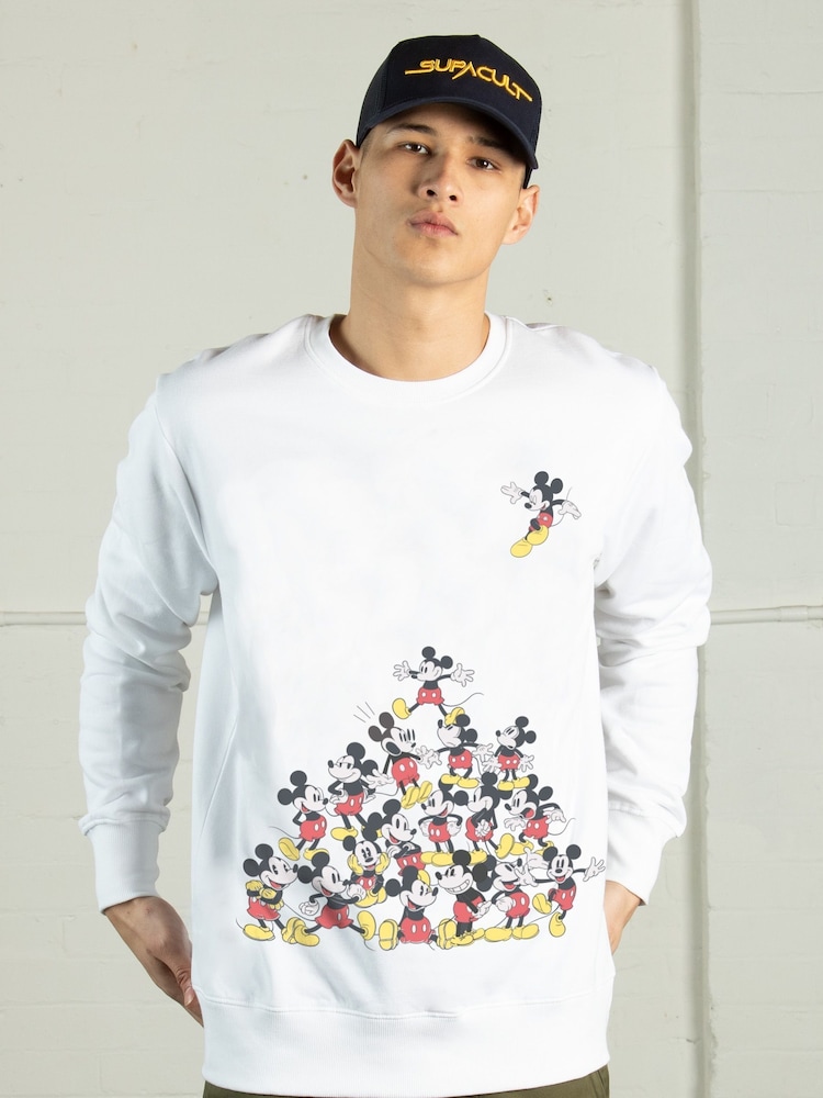 Supacult White Mickey Mouse Multi Mickey Men Sweatshirt - Image 2 of 4