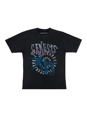 Supacult Black Genesis Spiral Jump Women Boyfriend Fit Music T-Shirt - Image 2 of 2