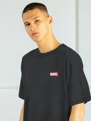 Supacult Grey Marvel Logos Men Washed T-Shirt - Image 1 of 4