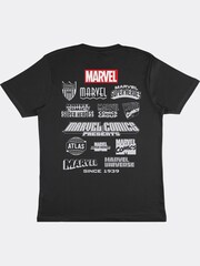 Supacult Grey Marvel Logos Men Washed T-Shirt - Image 4 of 4