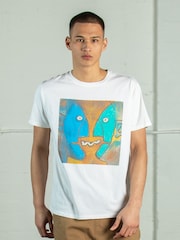Supacult White Pink Floyd Painted Face 1989 Men Music T-Shirt - Image 2 of 4