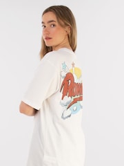 Supacult White David Bowie Clouds Women Boyfriend Fit Music T-Shirt - Image 1 of 4