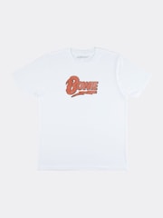 Supacult White David Bowie Clouds Women Boyfriend Fit Music T-Shirt - Image 4 of 4