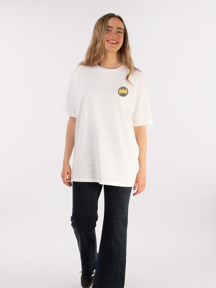 Supacult White Batman Batmobile Women Boyfriend Fit T-Shirt - Image 1 of 4