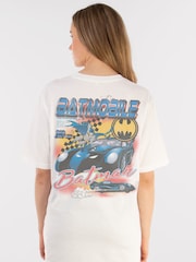 Supacult White Batman Batmobile Women Boyfriend Fit T-Shirt - Image 2 of 4