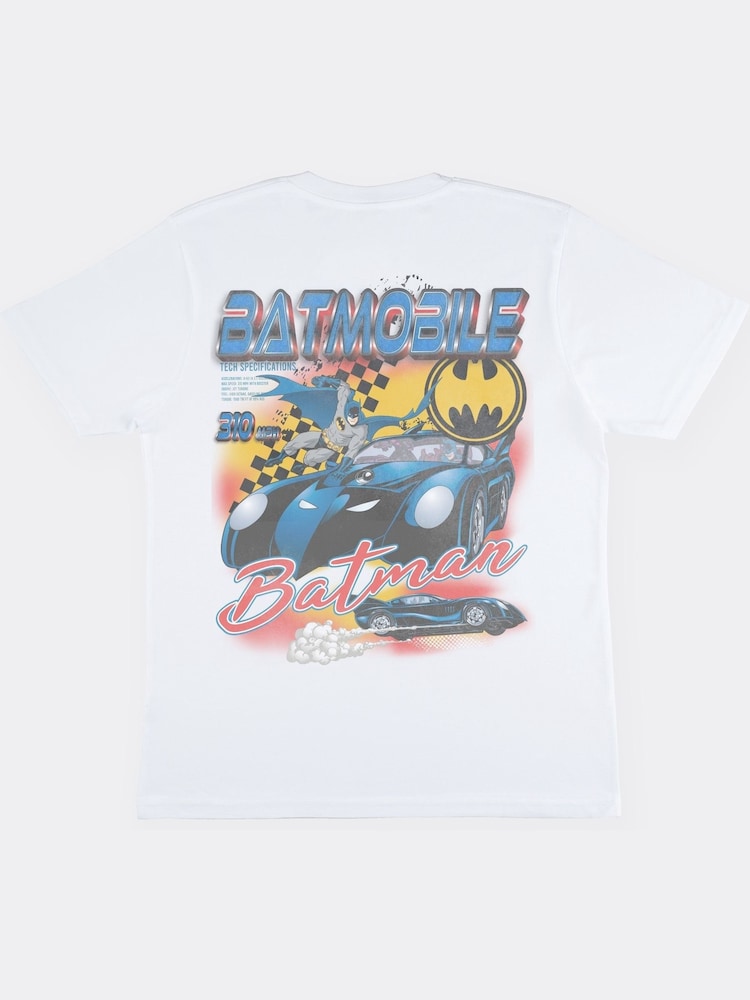 Supacult White Batman Batmobile Women Boyfriend Fit T-Shirt - Image 4 of 4
