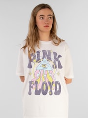Supacult White Pink Floyd Triangle Eye Women Boyfriend Fit Music T-Shirt - Image 1 of 2