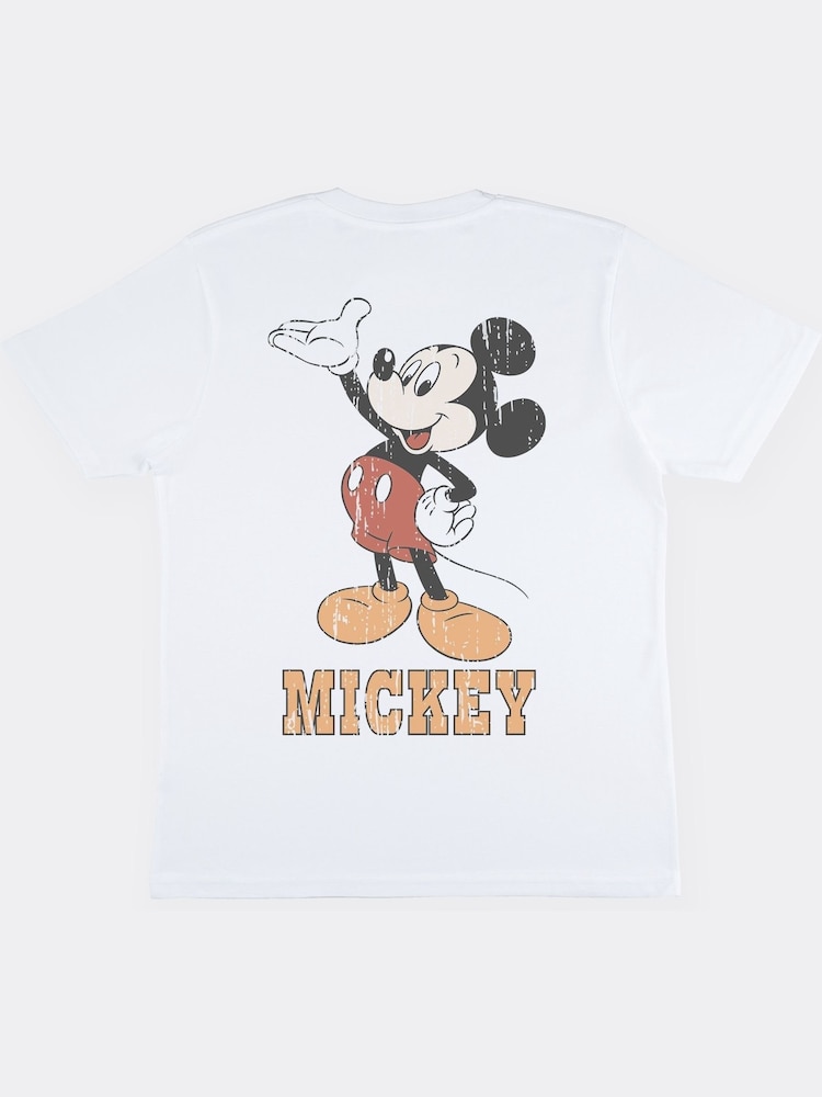 Supacult White Mickey Mouse Rise Hand Men T-Shirt - Image 4 of 4