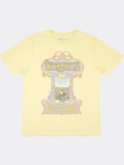 Supacult Yellow Woodstock Cross Women Lemon Boyfriend Fit Music T-Shirt - Image 1 of 2