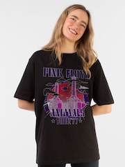 Supacult Black Pink Floyd Purple Factory Women Boyfriend Fit Music T-Shirt - Image 1 of 2