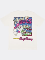 Supacult White Looney Tunes Bugs Bunny Baseball Men T-Shirt - Image 4 of 4