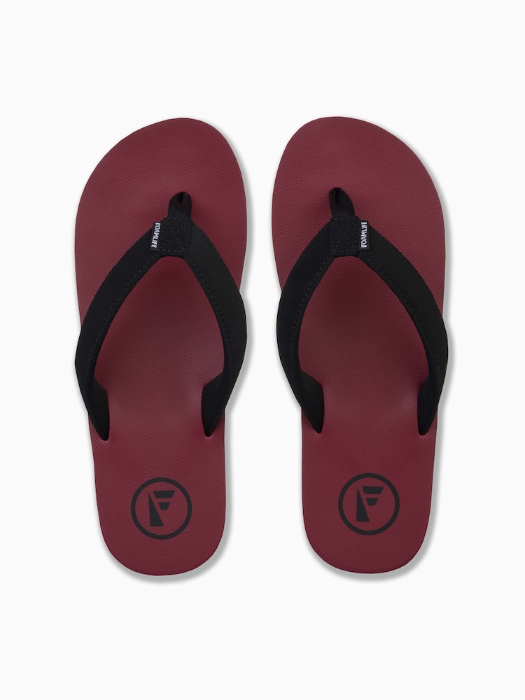 Foamlife Red Mens Traa Flip Flops - Image 2 of 5