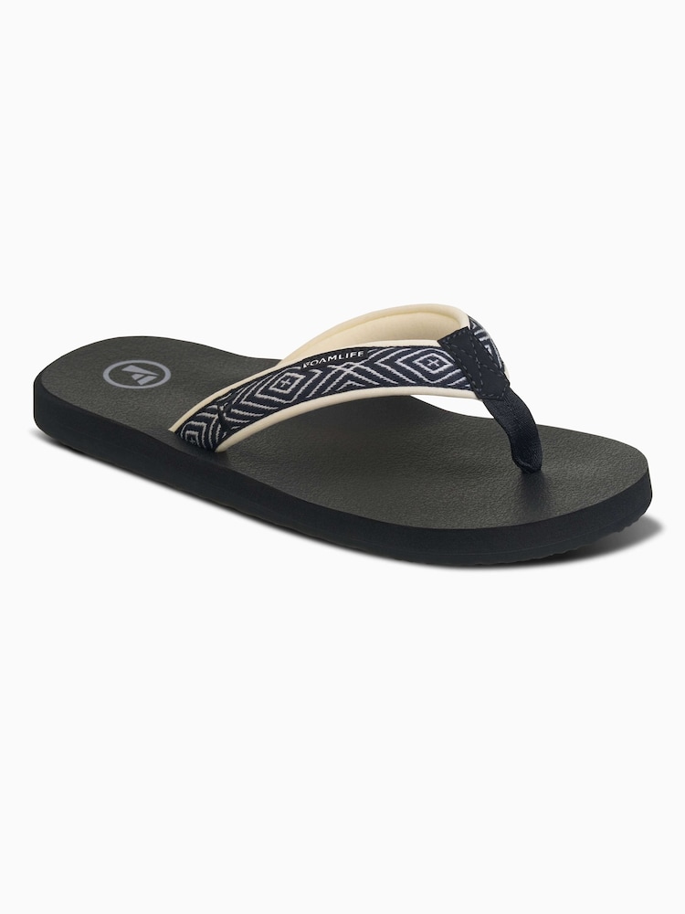 Foamlife Black Womens Yogi Flip Flops - Image 1 of 6