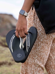 Foamlife Black Womens Yogi Flip Flops - Image 11 of 12