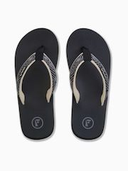Foamlife Black Womens Yogi Flip Flops - Image 2 of 6
