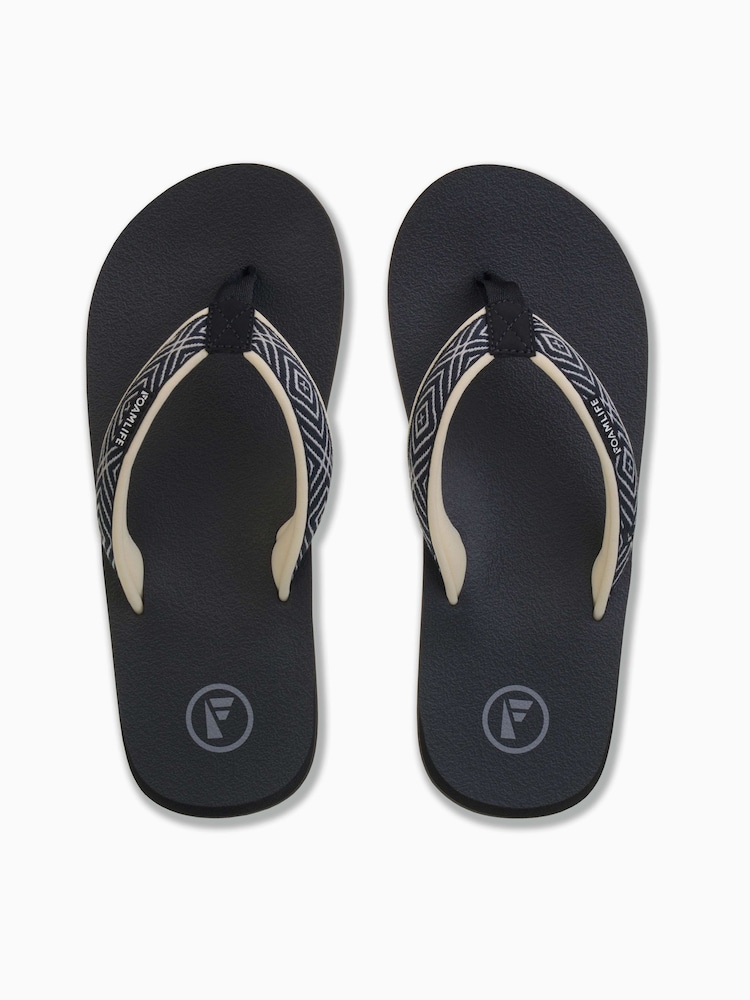 Foamlife Black Womens Yogi Flip Flops - Image 2 of 6