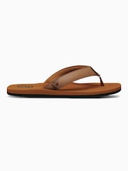 Foamlife Brown/Gold Mens Seales Flip Flops - Image 4 of 6